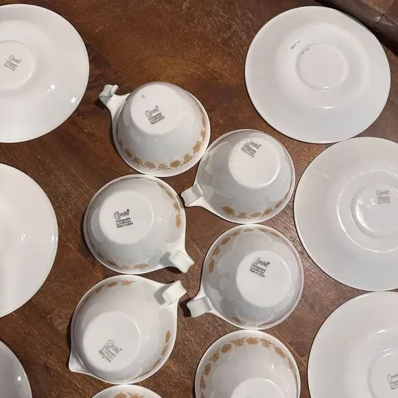 Vintage Pyrex Corelle Corning ware Gold Butterfly Tea Set 18 pieces Cottage Core